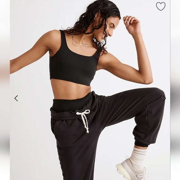 Hunter green Madewell "make weekends longer" bra top size L! - Picture 1 of 12